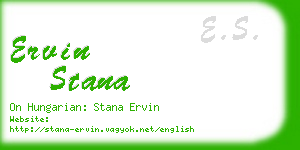 ervin stana business card